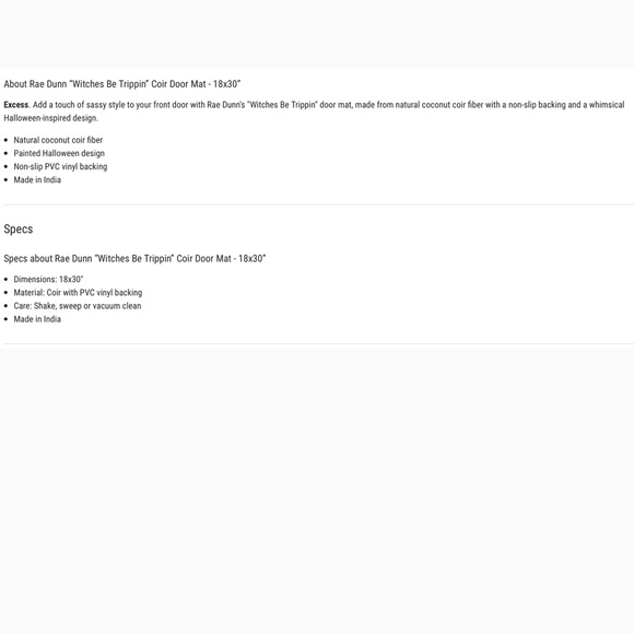 ❌❌❌SOLD❌❌❌RAE DUNN “WITCHES BE TRIPPIN” COIR DOOR MAT - 18 x 30” - Picture 2 of 2
